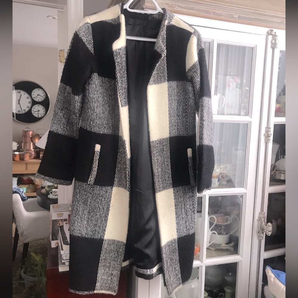 TULAROSA Long Checkered Coat, XS